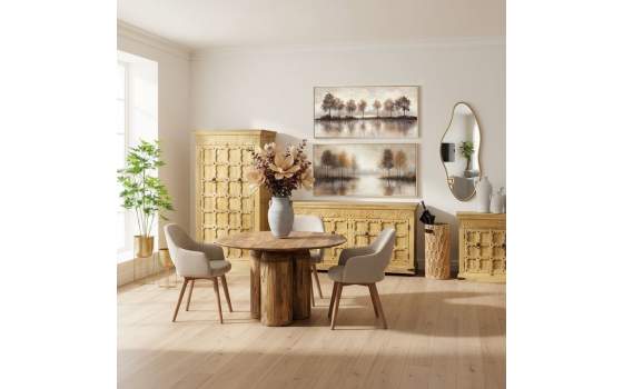 Mueble Recibidor Rústico 2 Puertas Madera Mango Natural Ardimt