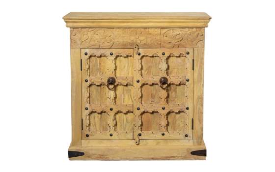 Mueble Recibidor Rústico 2 Puertas Madera Mango Natural Ardimt