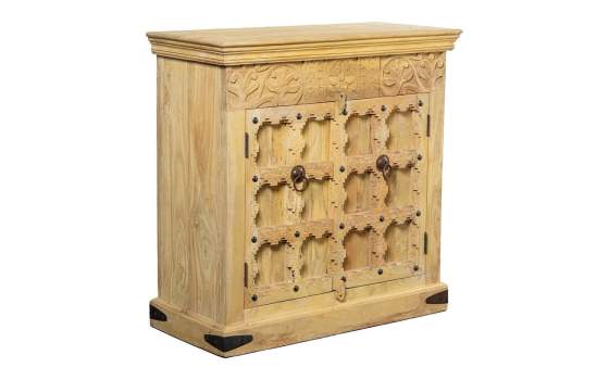 Mueble Recibidor Rústico 2 Puertas Madera Mango Natural Ardimt