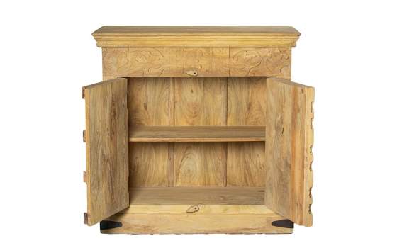 Mueble Recibidor Rústico 2 Puertas Madera Mango Natural Ardimt