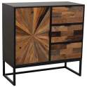 Mueble Recibidor Rústico Industrial 3 Cajones 1 Puerta Antoin