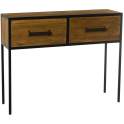 Mueble Recibidor Rustico Industrial 2 Cajones Serie Faranta
