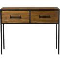 Mueble Recibidor Rustico Industrial 2 Cajones Serie Faranta