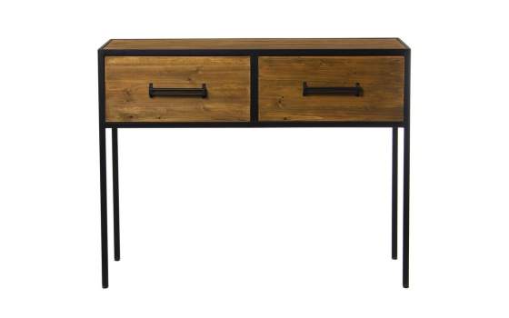 Mueble Recibidor Rustico Industrial 2 Cajones Serie Faranta