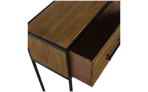 Mueble Recibidor Rustico Industrial 2 Cajones Serie Faranta