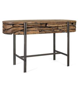 Mueble Recibidor Rustico Teca Acero Serie Aforest