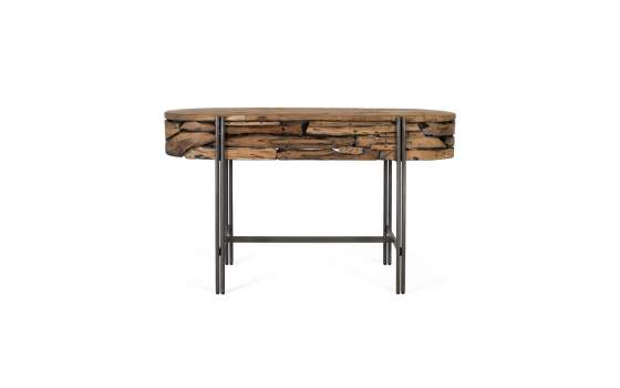 Mueble Recibidor Rustico Teca Acero Serie Aforest