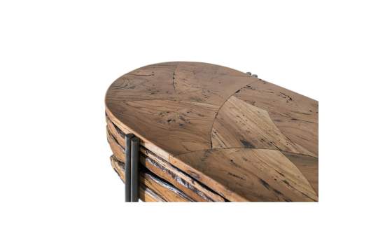 Mueble Recibidor Rustico Teca Acero Serie Aforest