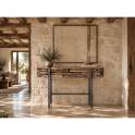 Mueble Recibidor Rustico Teca Acero Serie Aforest