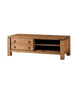 Mueble Television 2 Cajones 2 Estantes en Pino Rustico