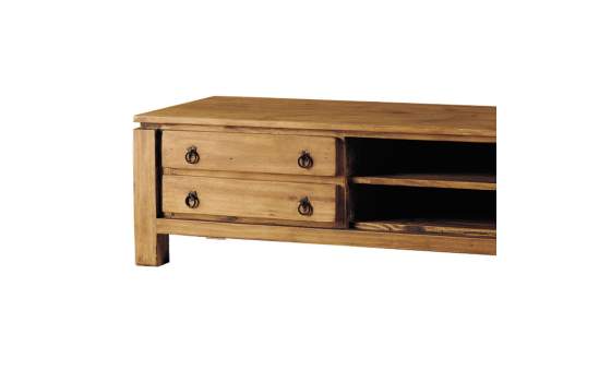 Mueble Television 2 Cajones 2 Estantes en Pino Rustico