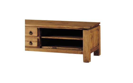 Mueble Television 2 Cajones 2 Estantes en Pino Rustico