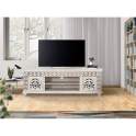 Mueble Television 2 Puertas Madera Tallada Blanco Decape Aditas Mueble Television 2 Puertas Madera Tallada Blanco Decape Aditas
