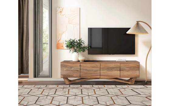Mueble Television 4 Puertas Madera de Acacia Serie Natild
