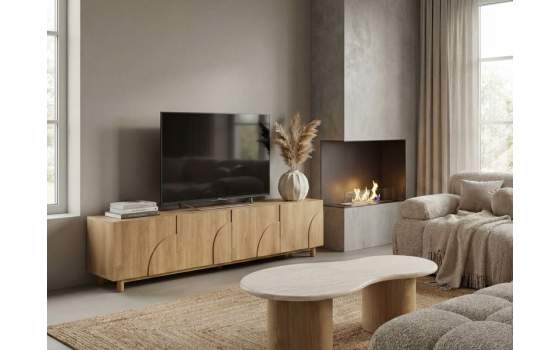 Mueble Television Bajo 4 Puertas Actual Roble Serie Ajober