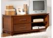 Mueble Television Colonial 2 Cajones y 2 Estantes Madera Castaño