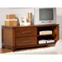 Mueble Television Colonial 2 Cajones y 2 Estantes Madera Castaño