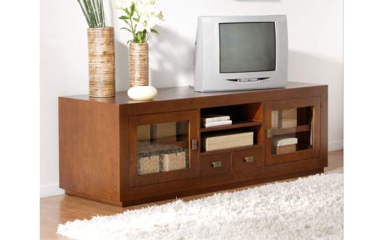 Mueble Television Colonial 2 Puertas 2 Cajones y Estantes
