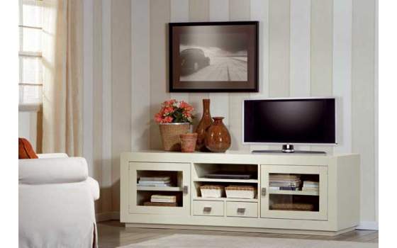 Mueble Television Colonial 2 Puertas 2 Cajones y Estantes
