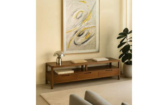 Mueble Television Estilo Colonial con 3 Cajones Serie Oporto