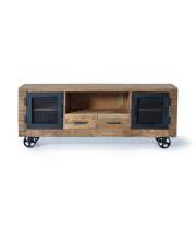 Mueble Television Industrial 2 Puertas 2 Cajones Serie Aixado