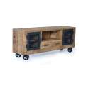Mueble Television Industrial 2 Puertas 2 Cajones Serie Aixado