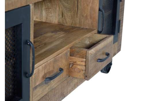 Mueble Television Industrial 2 Puertas 2 Cajones Serie Aixado