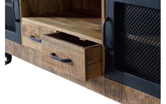 Mueble Television Industrial 2 Puertas 2 Cajones Serie Aixado