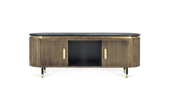 Mueble Television Madera Mango con Chapa Bronce Amcel