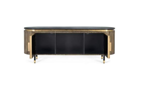 Mueble Television Madera Mango con Chapa Bronce Amcel