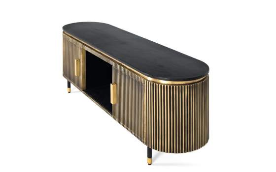 Mueble Television Madera Mango con Chapa Bronce Amcel