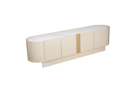 Mueble Television Moderno Blanco 4 Puertas Serie Aisain