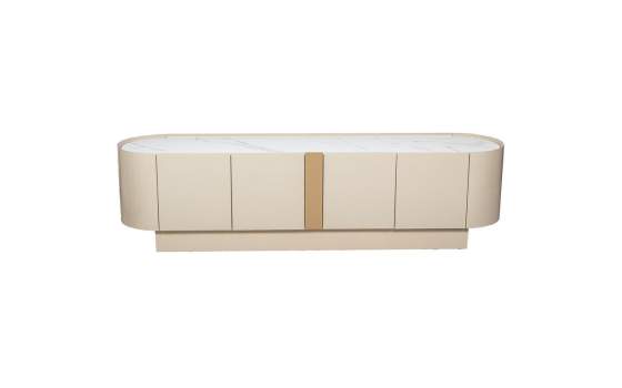Mueble Television Moderno Blanco 4 Puertas Serie Aisain