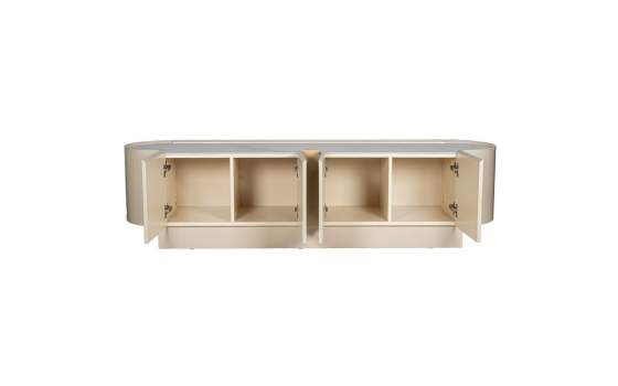 Mueble Television Moderno Blanco 4 Puertas Serie Aisain