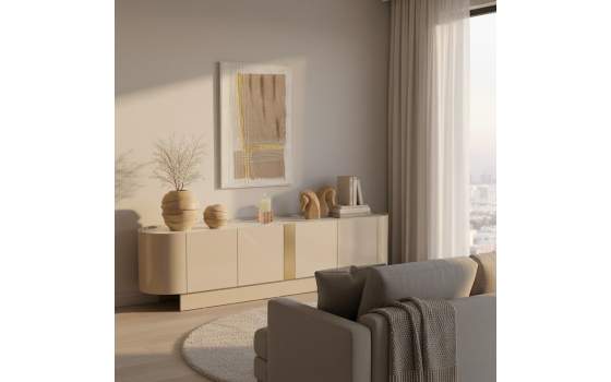 Mueble Television Moderno Blanco 4 Puertas Serie Aisain