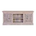 Mueble Television Tallado Decorado Decape Blanco Balanda