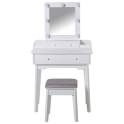 Mueble Tocador Blanco con Taburete y Luz Led Serie Aringer