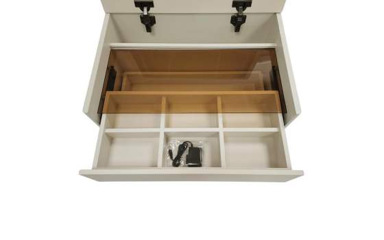 Mueble Tocador con Espejo y Banco Color Blanco - Serie Aloigny