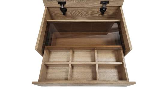 Mueble Tocador con Espejo y Banco Color Fresno - Serie Aloigny