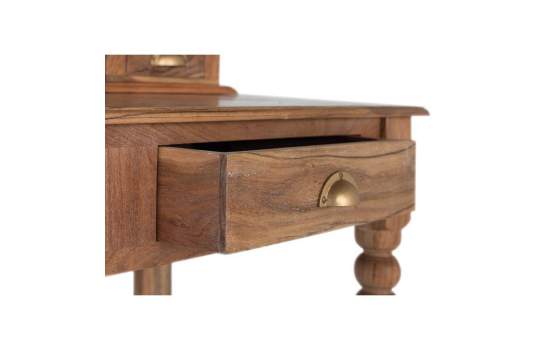 Mueble Tocador Madera Acacia Clasico Avellana Serie Deriast