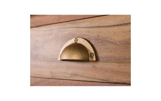 Mueble Tocador Madera Acacia Clasico Avellana Serie Deriast