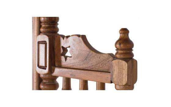 Mueble Tocador Madera Acacia Clasico Avellana Serie Deriast