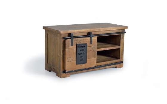 Mueble TV 1 Puerta Corredera Estilo Industrial Serie Aibiri