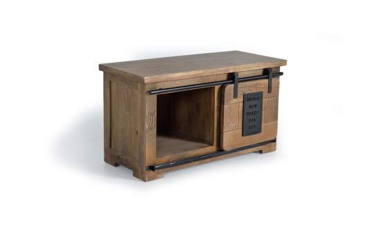 Mueble TV 1 Puerta Corredera Estilo Industrial Serie Aibiri