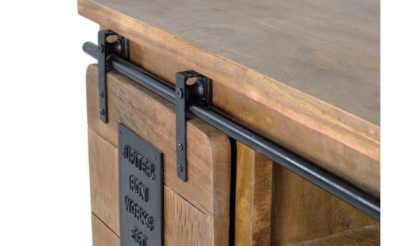 Mueble TV 1 Puerta Corredera Estilo Industrial Serie Aibiri