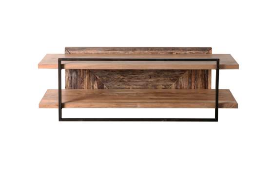 Mueble TV 2 Baldas Madera Reciclada Metal Serie Venatici