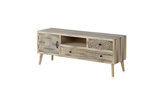Mueble TV 2 Cajones 1 Puerta Estilo Actual Serie Alamos