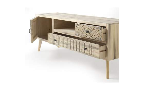 Mueble TV 2 Cajones 1 Puerta Estilo Actual Serie Alamos