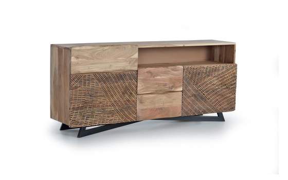 Mueble TV 2 Cajones 2 Puertas Talladas Decoradas Serie Alvird