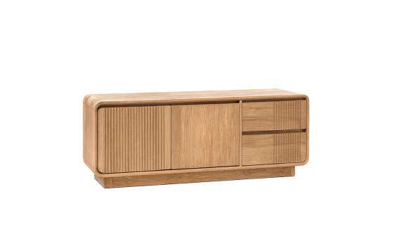 Mueble TV 2 Cajones 2 Puertas Teca Natural Serie Eyre